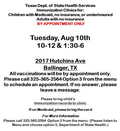 Shot Clinic 8-10-21